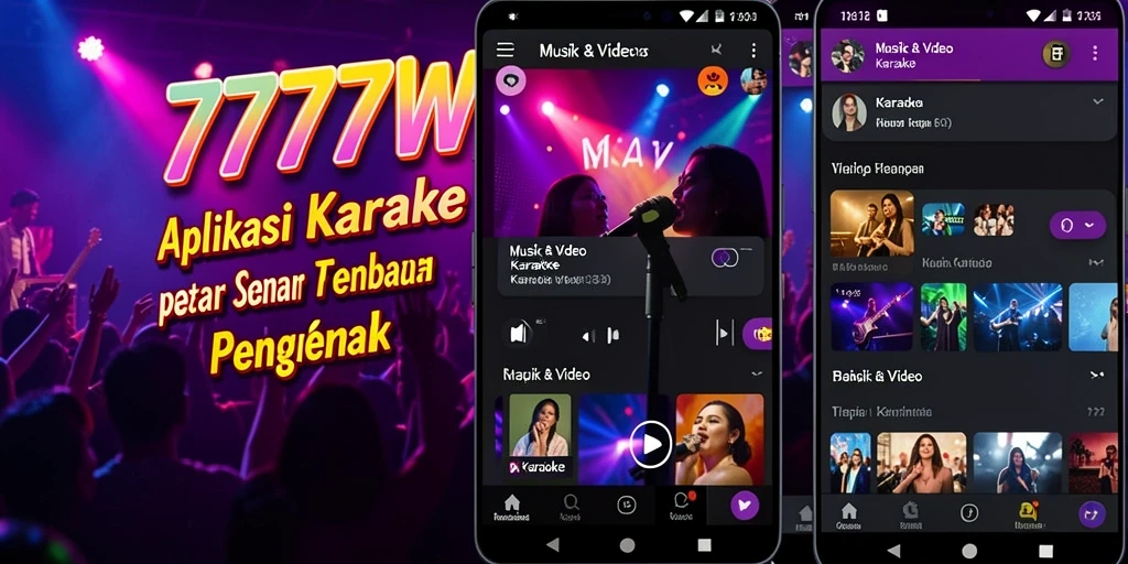 Antarmuka pengguna 7777W yang menarik untuk pengalaman Karaoke.