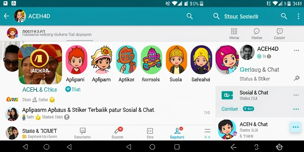 Tampilan antarmuka ACEH4D yang menarik untuk Status & Stiker.