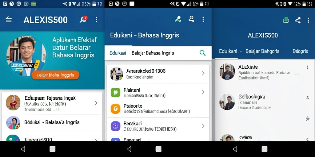 Antarmuka ALEXIS500 untuk Belajar Bahasa Inggris yang menarik.