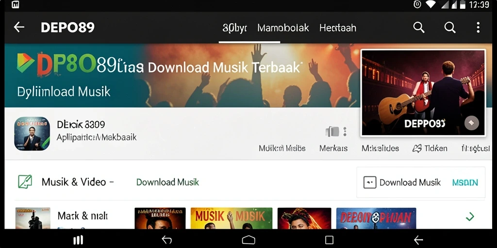 Tampilan antarmuka DEPO89 untuk Download Musik yang menarik.