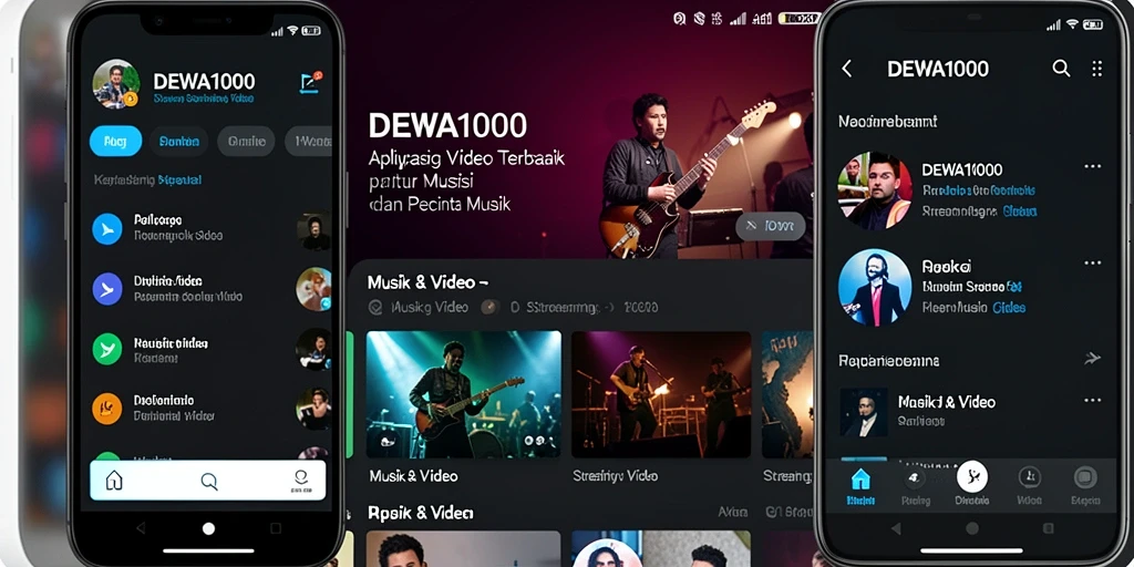 Tampilan antarmuka DEWA1000 yang menarik untuk Streaming Video.
