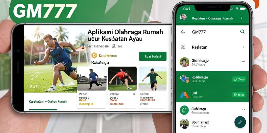 Tampilan antarmuka aplikasi GM777 untuk latihan di rumah.