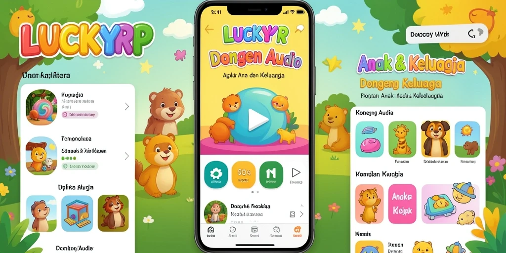 Antarmuka LUCKYRP yang sederhana dan menarik untuk anak-anak.