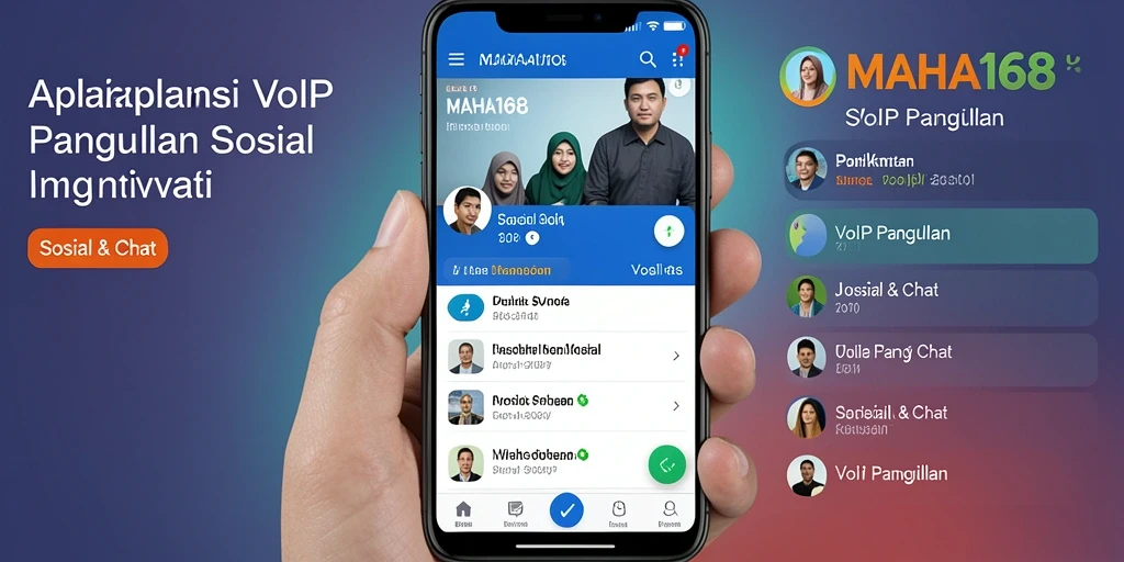 Tampilan antarmuka pengguna MAHA168 saat melakukan VoIP Panggilan.