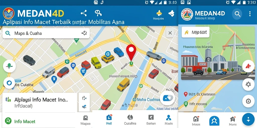 Tampilan antarmuka aplikasi MEDAN4D menampilkan informasi lalu lintas yang jelas.