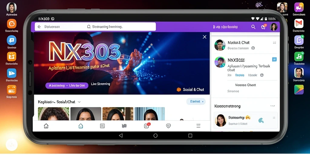 Antarmuka aplikasi NX303 saat live streaming yang menarik dan interaktif.