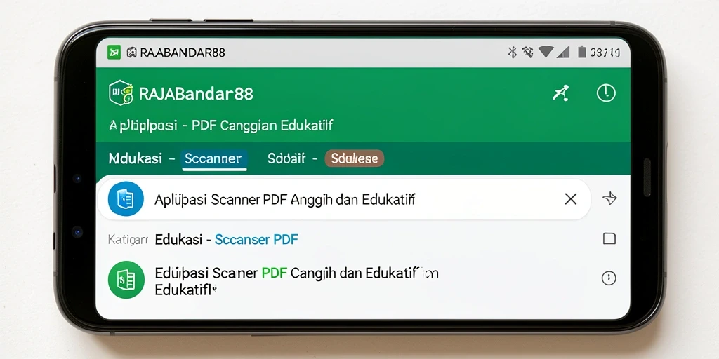 Antarmuka pengguna RAJABANDAR88 yang intuitif dan fitur Scanner PDF.