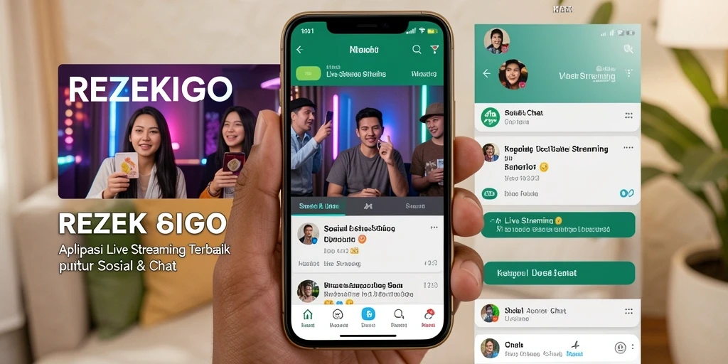 Tampilan antarmuka REZEKIGO dengan fungsi Live Streaming yang menarik.